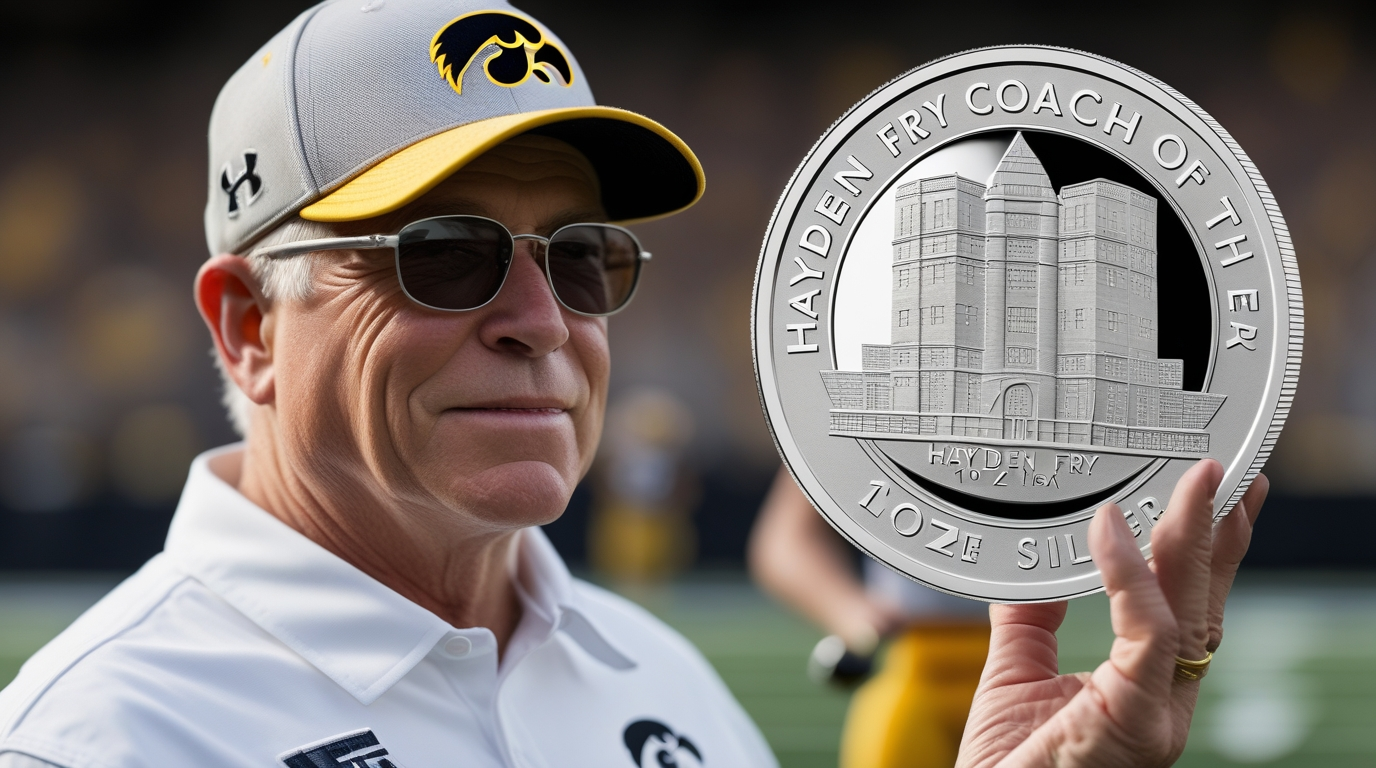 Hayden Fry Big 10 Coach of the Year 1oz Silver